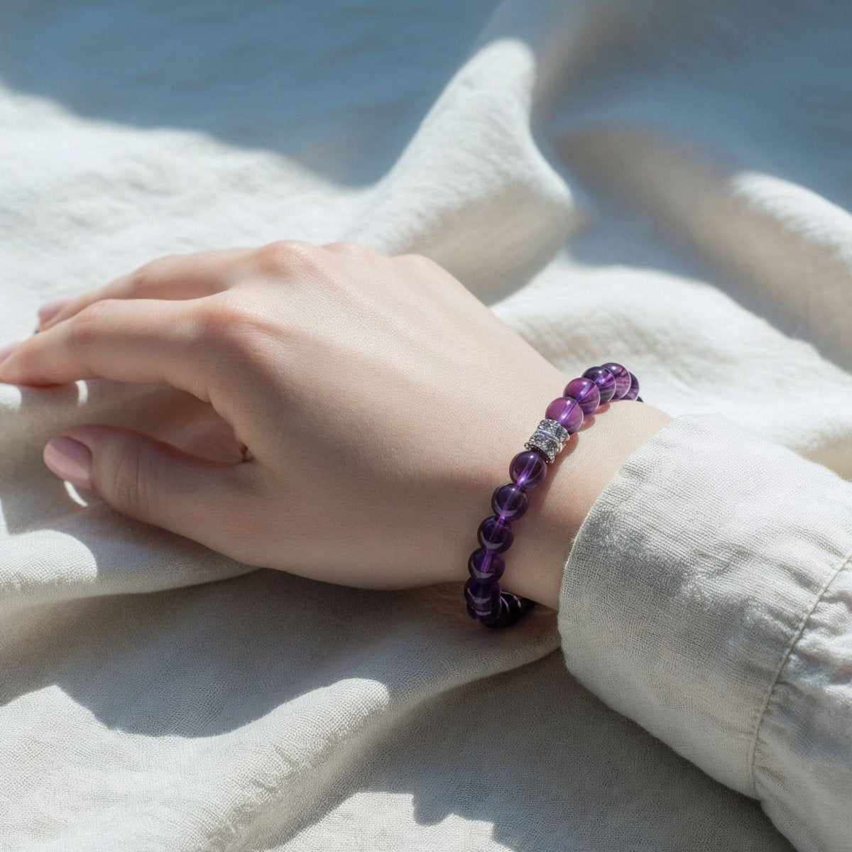 Sri Lankan Amethyst Bracelet — Select Centerpiece by JWPatronus – natural crystal bracelet for women