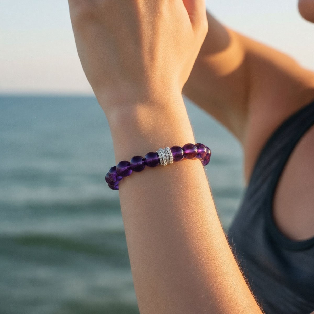 Sri Lankan Amethyst Bracelet — Select Centerpiece by JWPatronus – natural crystal bracelet for women