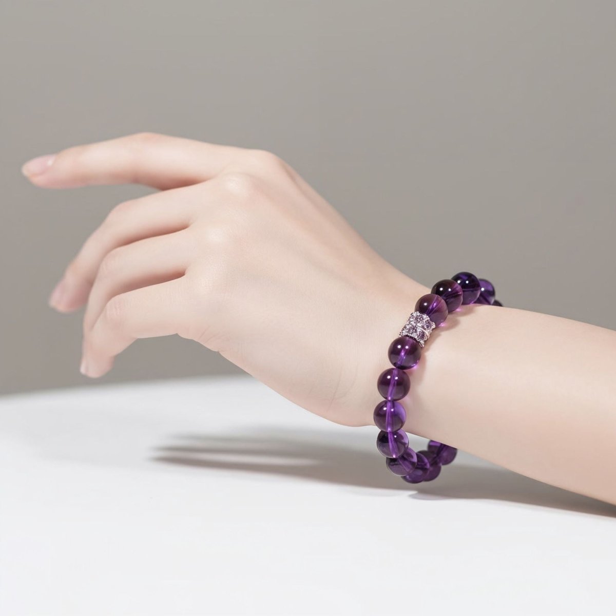 Sri Lankan Amethyst Bracelet — Select Centerpiece by JWPatronus – natural crystal bracelet for women