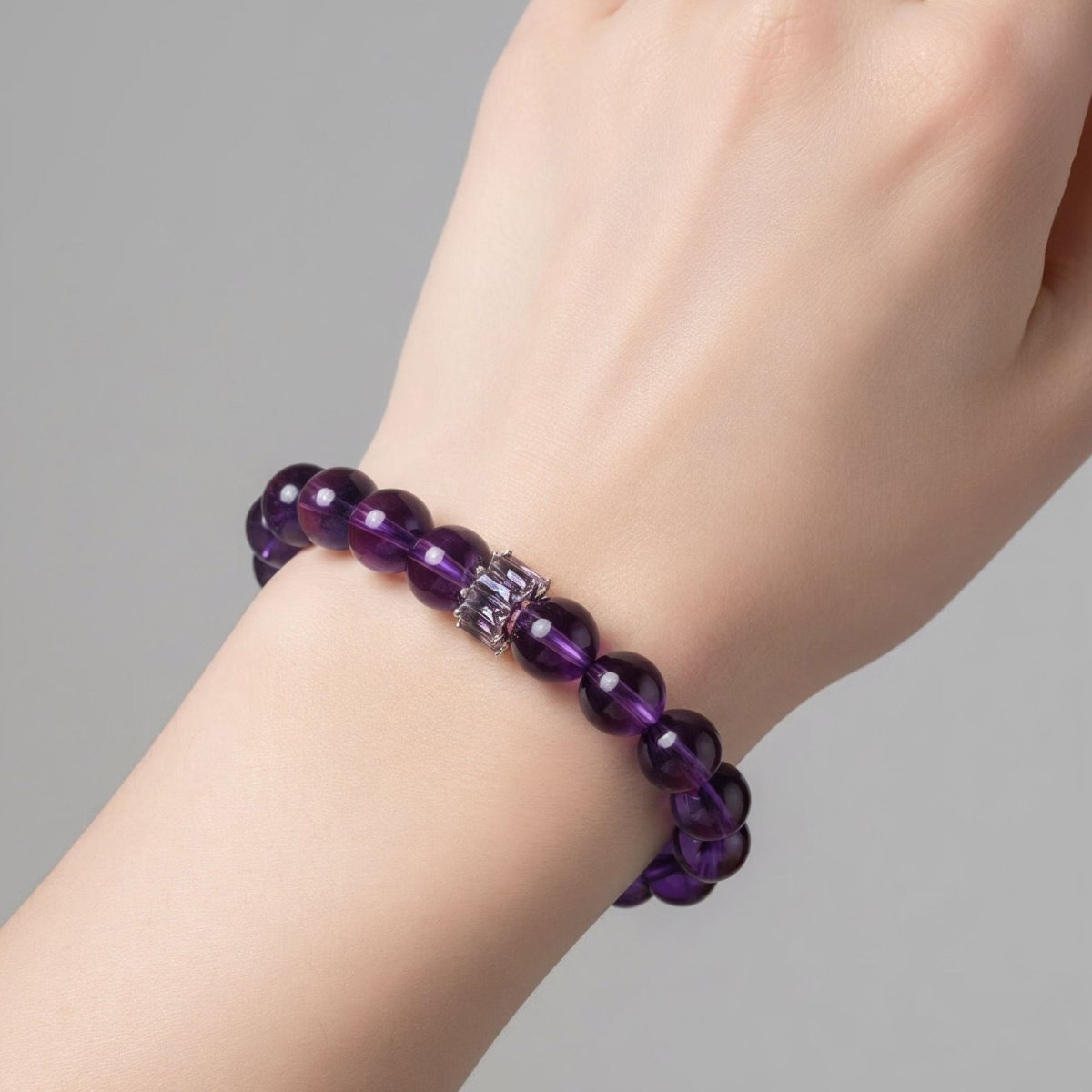 Sri Lankan Amethyst Bracelet — Select Centerpiece by JWPatronus – natural crystal bracelet for women