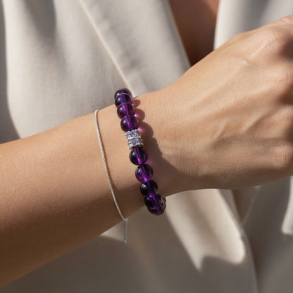 Sri Lankan Amethyst Bracelet — Select Centerpiece by JWPatronus – natural crystal bracelet for women