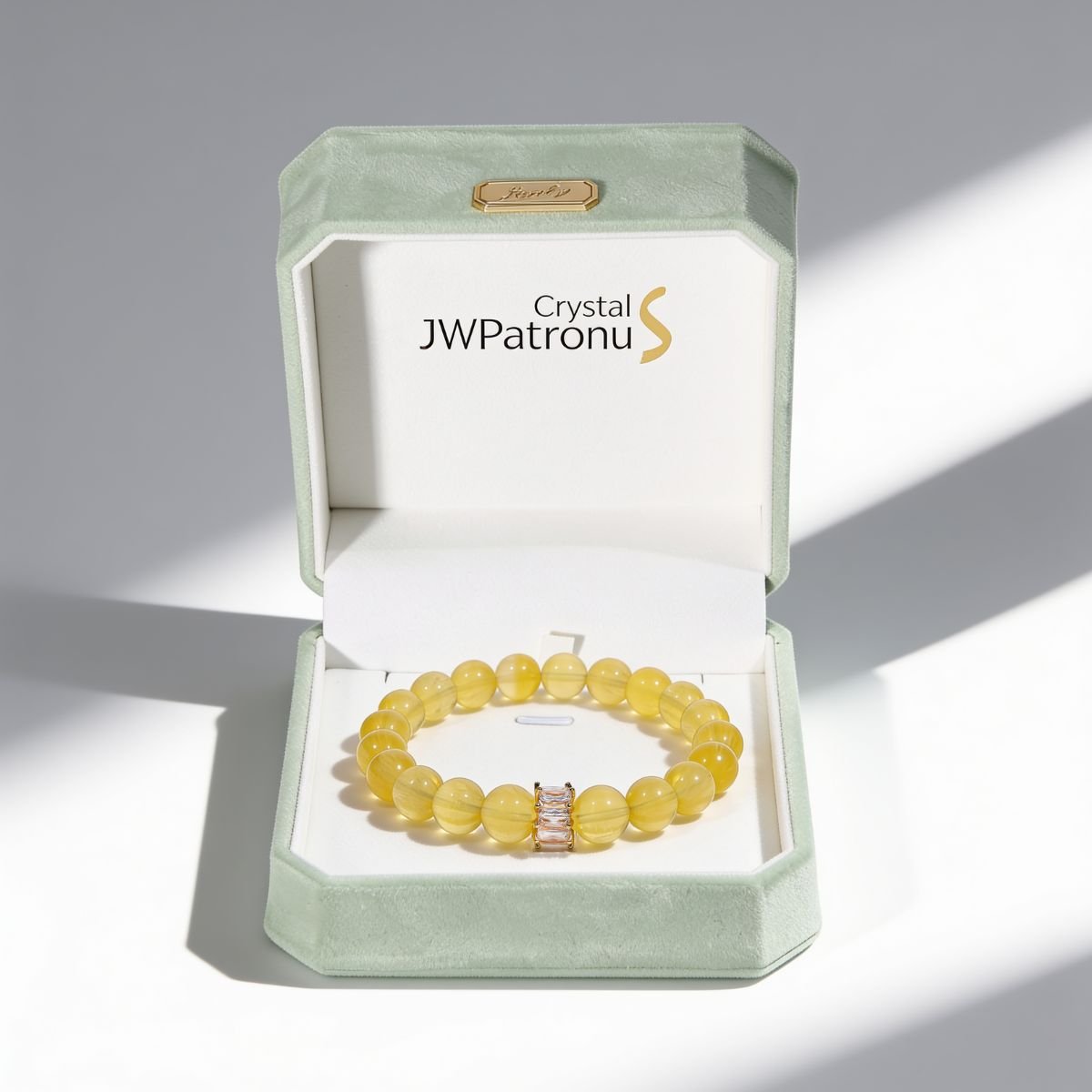 Sunlit Clarity Yellow Fluorite Beaded Bracelet by JWPatronus – natural crystal bracelet for women