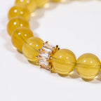 Sunlit Clarity Yellow Fluorite Beaded Bracelet by JWPatronus – natural crystal bracelet for women