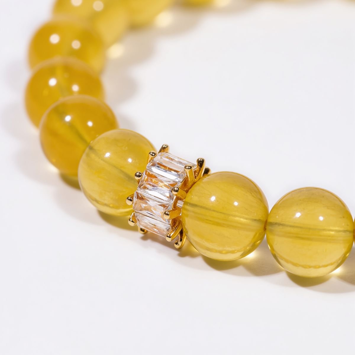 Sunlit Clarity Yellow Fluorite Beaded Bracelet by JWPatronus – natural crystal bracelet for women