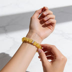 Sunlit Clarity Yellow Fluorite Beaded Bracelet by JWPatronus – natural crystal bracelet for women