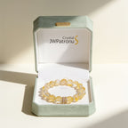 Golden Blossom Yellow Quartz Beaded Bracelet presented in a JW Patronus gift box